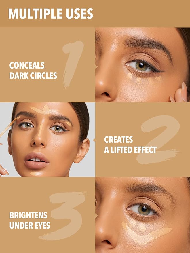 SHEGLAM 12HR Full Coverage Concealer Matte Finish Concealer Stick for Under Eye and Dark Circles - Chestnut-Velvo Beauty