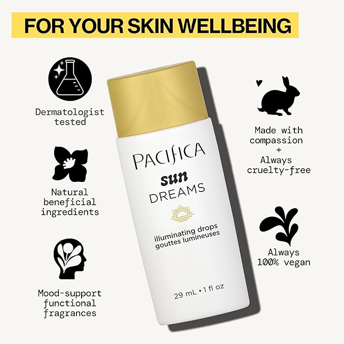 Pacifica Sunset Glow Drops – Face Bronzer - Vitamin C Face Bronzing Makeup for Instant Sun-Kissed Glowing Illuminator & Hydrating Skin Tint | Buildable Highlighter Drops Vegan Dermatologist Tested-Velvo Beauty