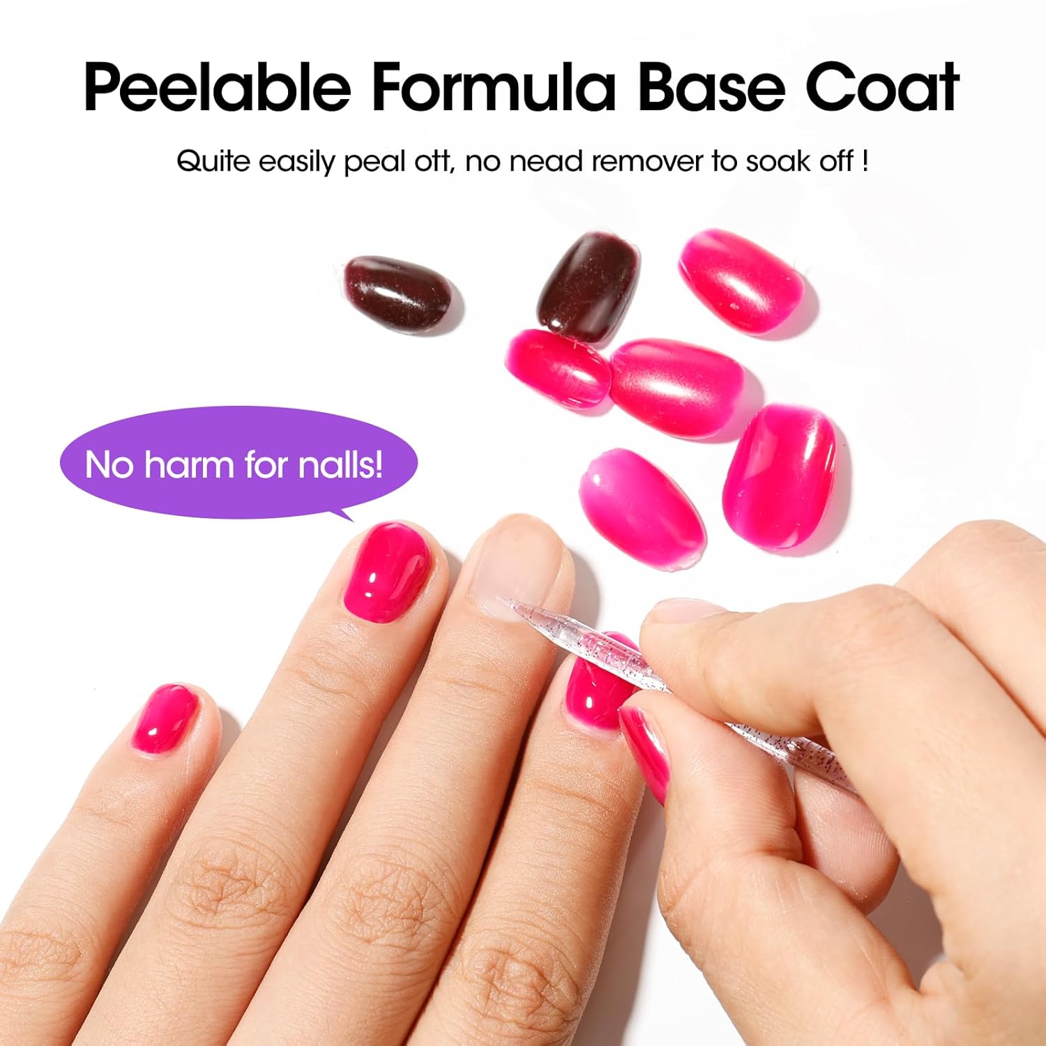 GELLEN Peel Off Gel Base Coat and Top Coat Set, Peelable Base Gel without Soaking, Clear Top Coat Nail Polish, UV LED Lamp Needed, Home DIY Nail Art Manicure Set-Velvo Beauty