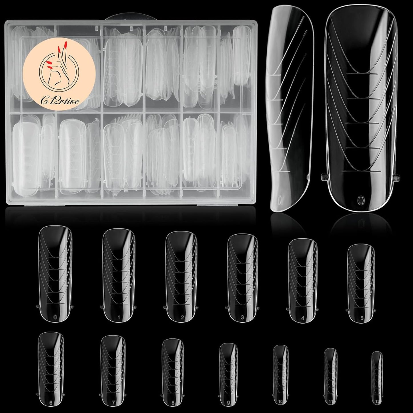 130Pcs Dual Nail Forms,Flat Oval Extension Poly nail gel Nail Forms Full Cover Reusable Nail Molds 13 Sizes for Solid Nail Gel Glue Nail Art Design Salon&DIY-Velvo Beauty
