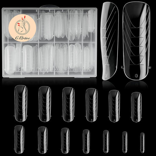 130Pcs Dual Nail Forms,Flat Oval Extension Poly nail gel Nail Forms Full Cover Reusable Nail Molds 13 Sizes for Solid Nail Gel Glue Nail Art Design Salon&DIY-Velvo Beauty