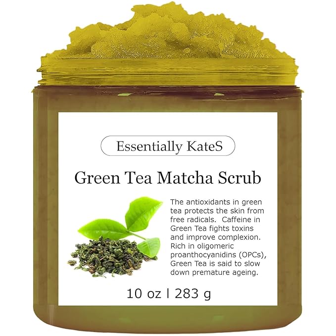 Green Tea Matcha Body & Foot Scrub 10 oz - A blend of matcha green tea extract, shea butter, and coconut oil for a soothing journey to a tranquil Zen garden - The best stocking stuffer-Velvo Beauty