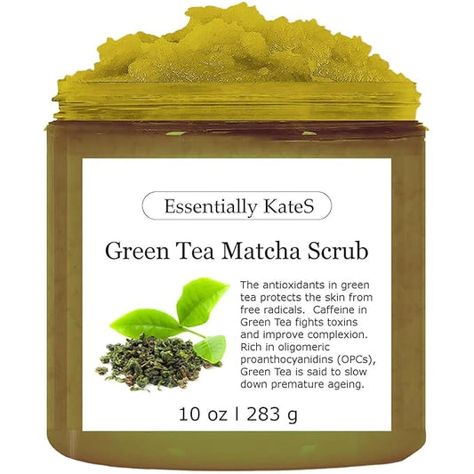 Green Tea Matcha Body & Foot Scrub 10 oz - A blend of matcha green tea extract, shea butter, and coconut oil for a soothing journey to a tranquil Zen garden - The best stocking stuffer-Velvo Beauty