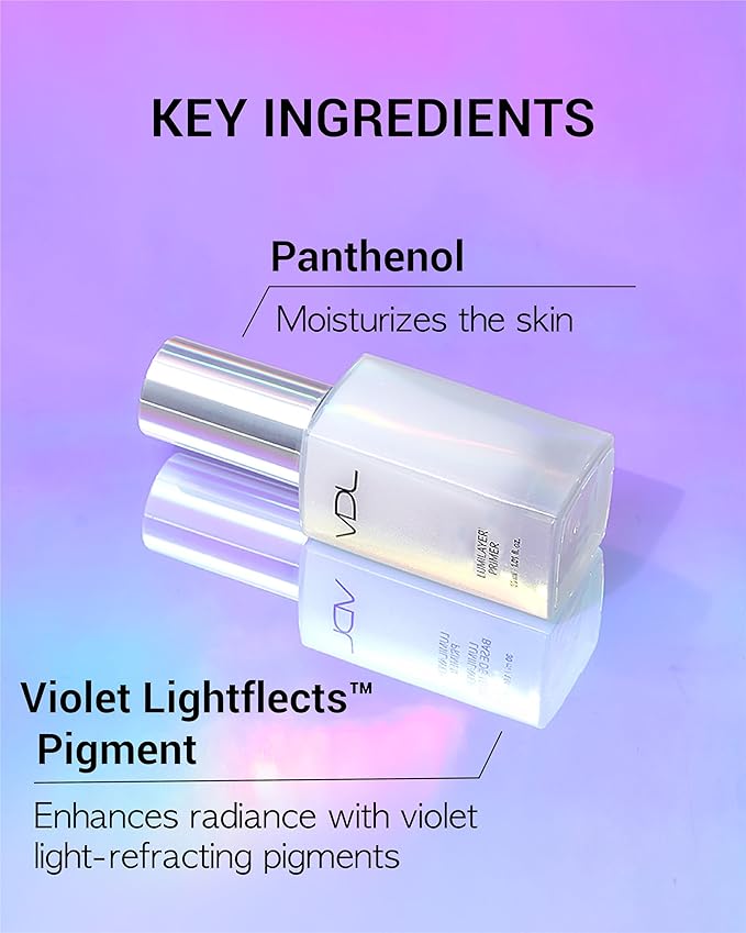 VDL Lumilayer Primer (Glowy Finish, 1.01fl oz) - Illuminating Pearl Makeup Base for Glowing Skin. Korean Makeup. Hydrating Radiance-Velvo Beauty