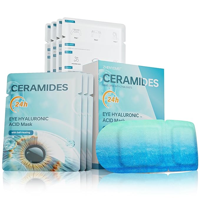 Hyaluronic Acid Self Heating Warm Compress for Eyes, Heated Eye Mask for Fast Relief of Dry Eyes, 7 Pack Steam Eye Mask, Moisturizing & Highly Effective Steam Eye Mask-Velvo Beauty