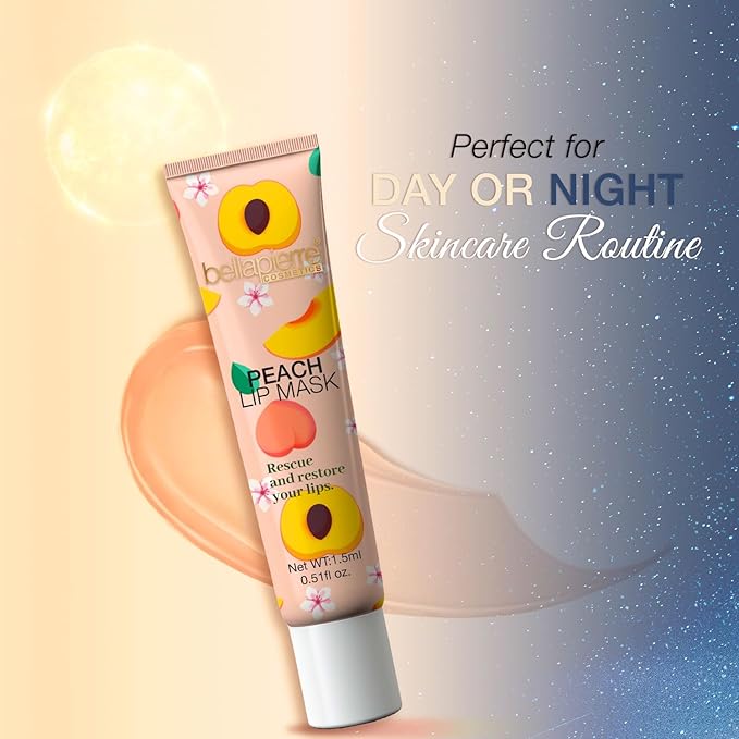 bellapierre Cosmetics Peach Lip Mask | Lip Plumping Mask with Hyaluronic Acid | Moisturizing Lip Balm for Daily Use-Velvo Beauty