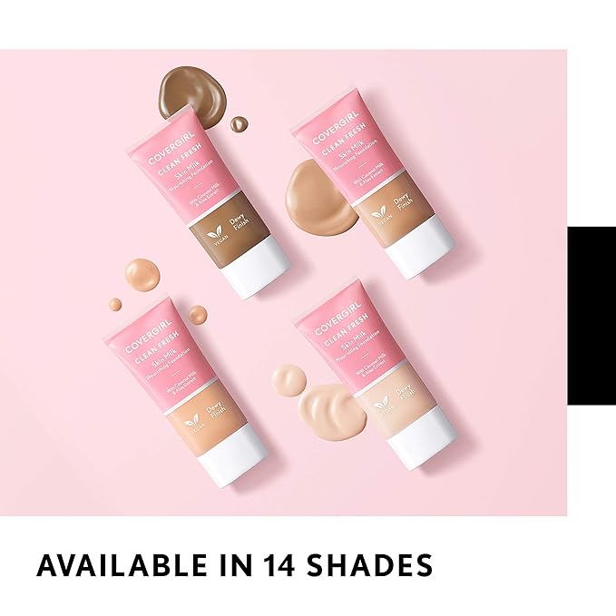 COVERGIRL, Clean Fresh Skin Milk Foundation, Dark, 1 Count (packaging may vary)-Velvo Beauty