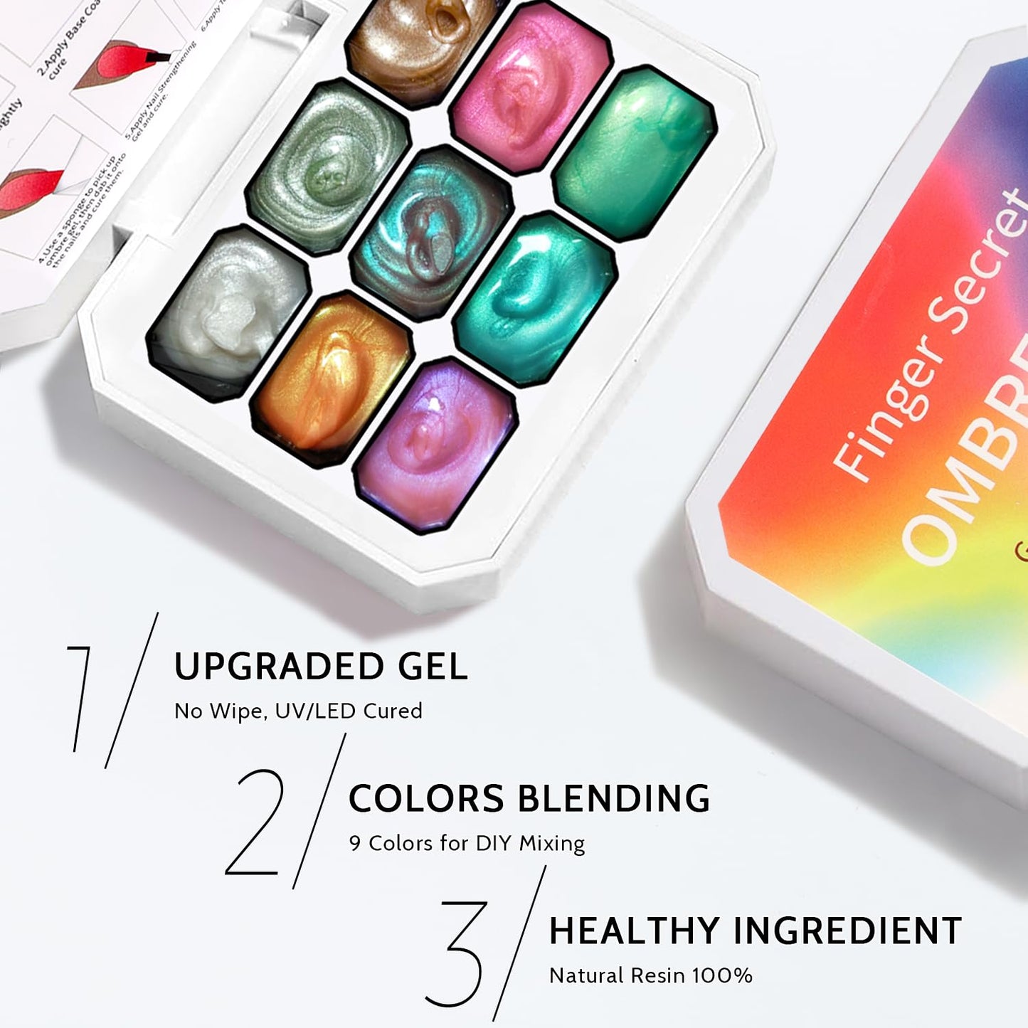 Sponge Pat Paint Nail Gel & Tools Kit, 9 Colors Ombre Nails Gradient Gel Nail Blush Blooming Aura Nails Drawing Stripper Floral Painting Nail Art, No Wipe, UV/LED Curing (9 Colors Set K)-Velvo Beauty