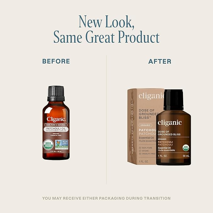 Cliganic Organic Patchouli Essential Oil - 100% Pure Natural for Aromatherapy Diffuser | Non-GMO Verified (Packaging May Vary)-Velvo Beauty