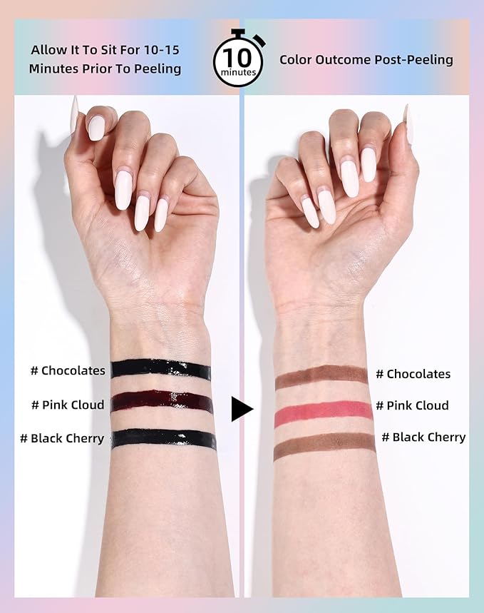 KIMUSE Lip Stain Peel Off, Peel Off Lip Liner Stain with Tweezer, Long Lasting, Waterproof, Transfer Proof Lipstains Color, Smudge-Free, Easy Removal, Matte Finish-Velvo Beauty