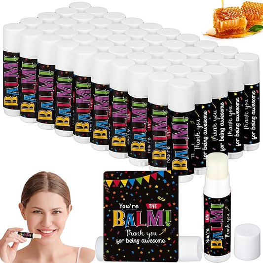 50 Pack Employee Team Appreciation Gifts Bulk Lip Balms Thank You Gifts Inspirational Gifts Party Supplies Christmas Volunteer Gifts for Women Men Staff Coworkers Teachers Nurses-Velvo Beauty