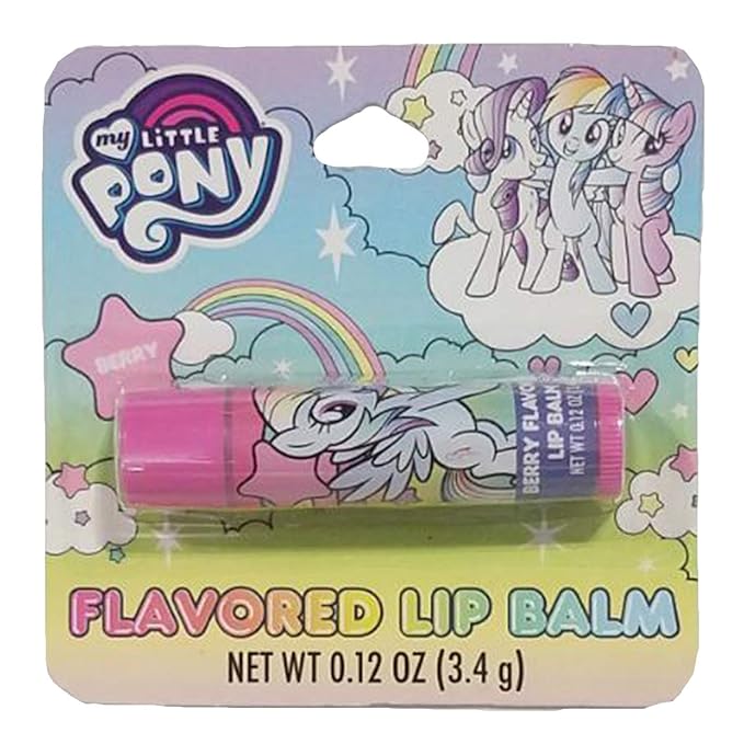 Taste Beauty (1) Stick My Little Pony Lip Balm - Berry Flavored - Pink Tube with Rainbow Dash - Net Wt. 0.12 oz-Velvo Beauty