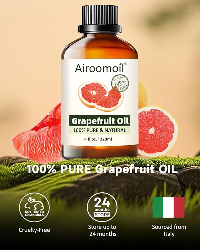 Pure Grapefruit Essential Oil - Fresh Citrus Scent Aromatherapy for Diffusers, Candle Soap Making, Massage Oil 4 Fl Oz-Velvo Beauty