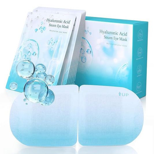 LC-dolida 7 Packs Steam Eye Mask, Hyaluronic Acid Formula Auto Heated Eye Mask for Dry Eyes SPA Warm Sleep Eye Mask Cornea Care Rest Self Heating Eye Mask Business Trip Party Favors Supplements-Velvo Beauty