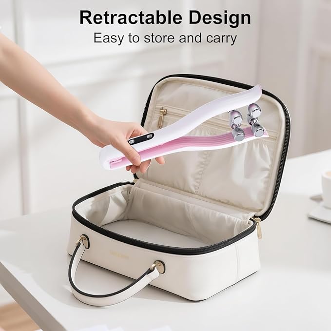 2025 Multi-Functional Face Lifting Device, V Roller Face Lift, Tightening, Skin Care, Double-Sided Roller Design, Type-C Fast Charging, Portable Beauty Device with 3 Adjustable Settings (White)-Velvo Beauty