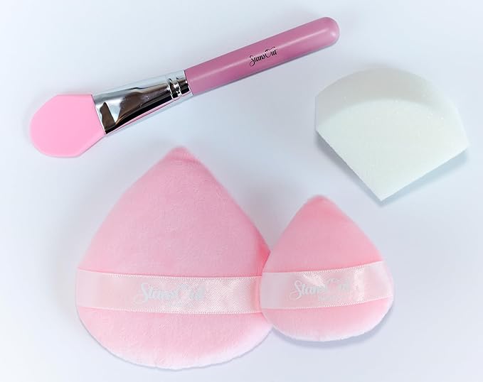 StansOut Ultimate Complexion Bundle: Liquid Foundation Brush, Makeup Brushes for Liquid, Cream, Stick Foundation - Flat, Round, Blender Brushes - 101 Contoured, 108 Straight - Long-Lasting-Velvo Beauty