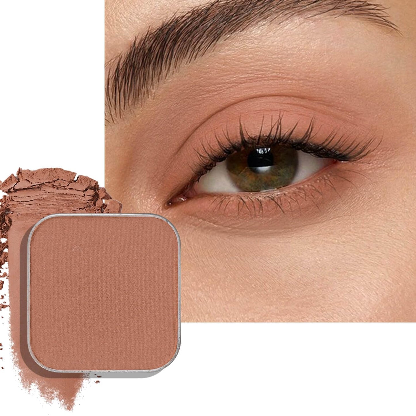 Matte Eyeshadow – Soft Muted Rose with Brown Tones, Natural Look, Easy to Blend, Magnetic Pan for Custom Palette Easy to Apply and Remove (Dusty Rose)-Velvo Beauty
