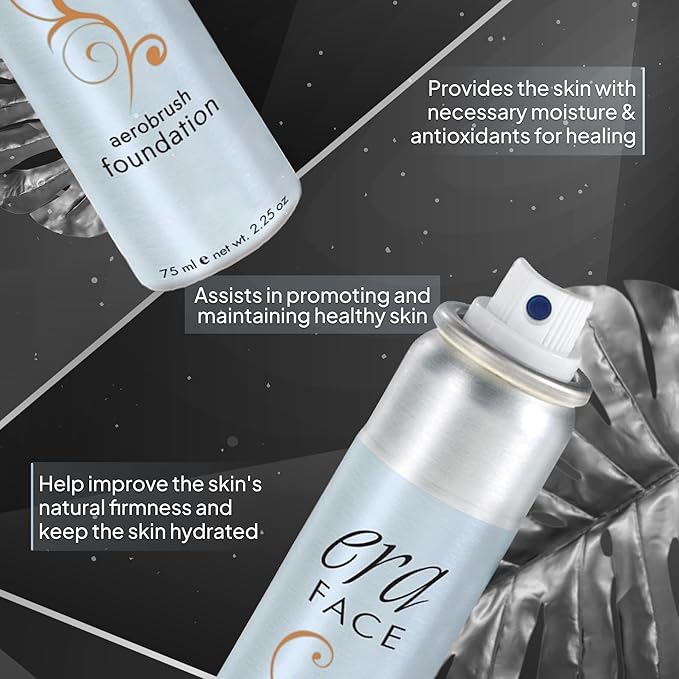 ERA Face spray makeup (R8 Amber, 2.25 oz) - airbrush foundation, everyday, buildable, professional spray on cosmetics by Era Beauty-Velvo Beauty