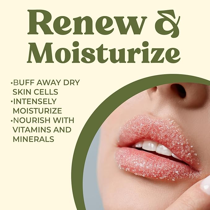 Organic Brown Sugar Lip Scrub – 0.7oz – USDA Organic Lip Exfoliator Scrub for Dry Lips - Fair Trade, Brown Sugar, Jojoba Oil, Beeswax, Coconut Oil - Lip Scrubber Exfoliator For Lip Care-Velvo Beauty