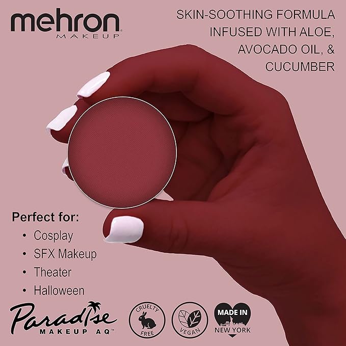 Mehron Makeup Paradise Makeup AQ Refill Size | Stage & Screen, Face & Body Painting, Beauty, Cosplay, and Halloween | Water Activated Face Paint, Body Paint, Cosplay Makeup .25 oz (7 ml) (Porto)-Velvo Beauty