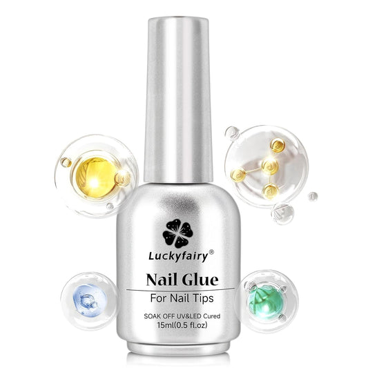 9 in One Nail Glue Gel for Acrylic Nail Tips, Super Strong Long-lasting, Curing Needed U V Extension Glue for Clear Fake Nail Tips, Press ons, Base Gel, 15ml-Velvo Beauty