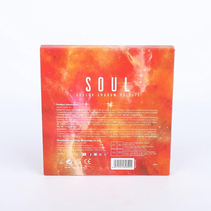 docolor Eyeshadow Palette 9Colors Orange Eyeshadow Gemstone Shadow Palettes Highly Pigmented Mattes Shimmers Smokey Glitter Cream Colorful Powder Blendable Long Lasting Waterproof Makeup Palette-Velvo Beauty