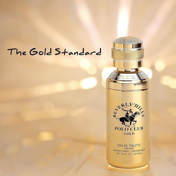 Beverly Hills Polo Club Cologne for Men Bonus Pack Designer Eau De Toilettes 3.4oz + 0.5oz 2 count (Gold)-Velvo Beauty