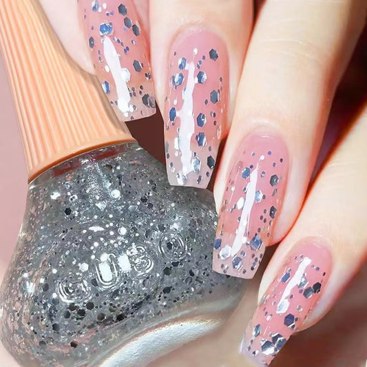 Major Dijit Quick Dry Nail Polish Clear Silver Summer Nail Lacquer for Nail Art Regular Nail Polish 0.41 fl oz.-Velvo Beauty