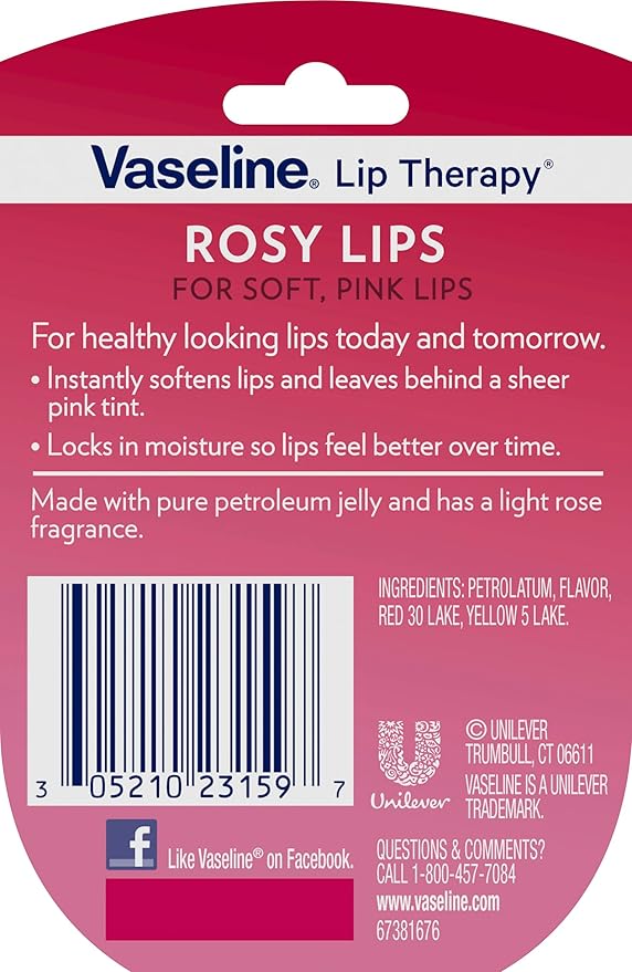 Vaseline Lip Therapy Bundle - Creme Brulee, Rosy Lips & Cocoa Butter, 0.25 Ounce (Pack of 3)-Velvo Beauty