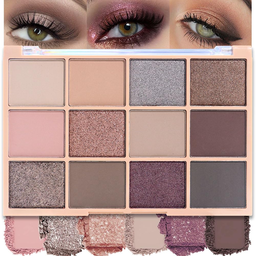 SUAKE Neutral Smokey Eye Shadow Palette,Nude Silver Gray Cream Eyeshadow Palette,Make Up Pallets for Women, Highly Pigmented Long Lasting Naturing-Looking,Blendable,Vegan-Velvo Beauty