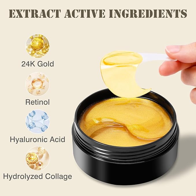 Under Eye Patches for Puffy Eyes and Dark Circles,60 Pcs Collagen Under Eye Mask Skin Care Products,Snail Mucin Eye Patches,Wrinkle Patches-Velvo Beauty