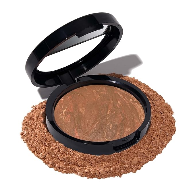 LAURA GELLER NEW YORK Award-Winning Baked Balance-n-Brighten Color Correcting Powder Foundation - Toffee - Buildable Light to Medium Coverage - Demi-Matte Natural Finish-Velvo Beauty