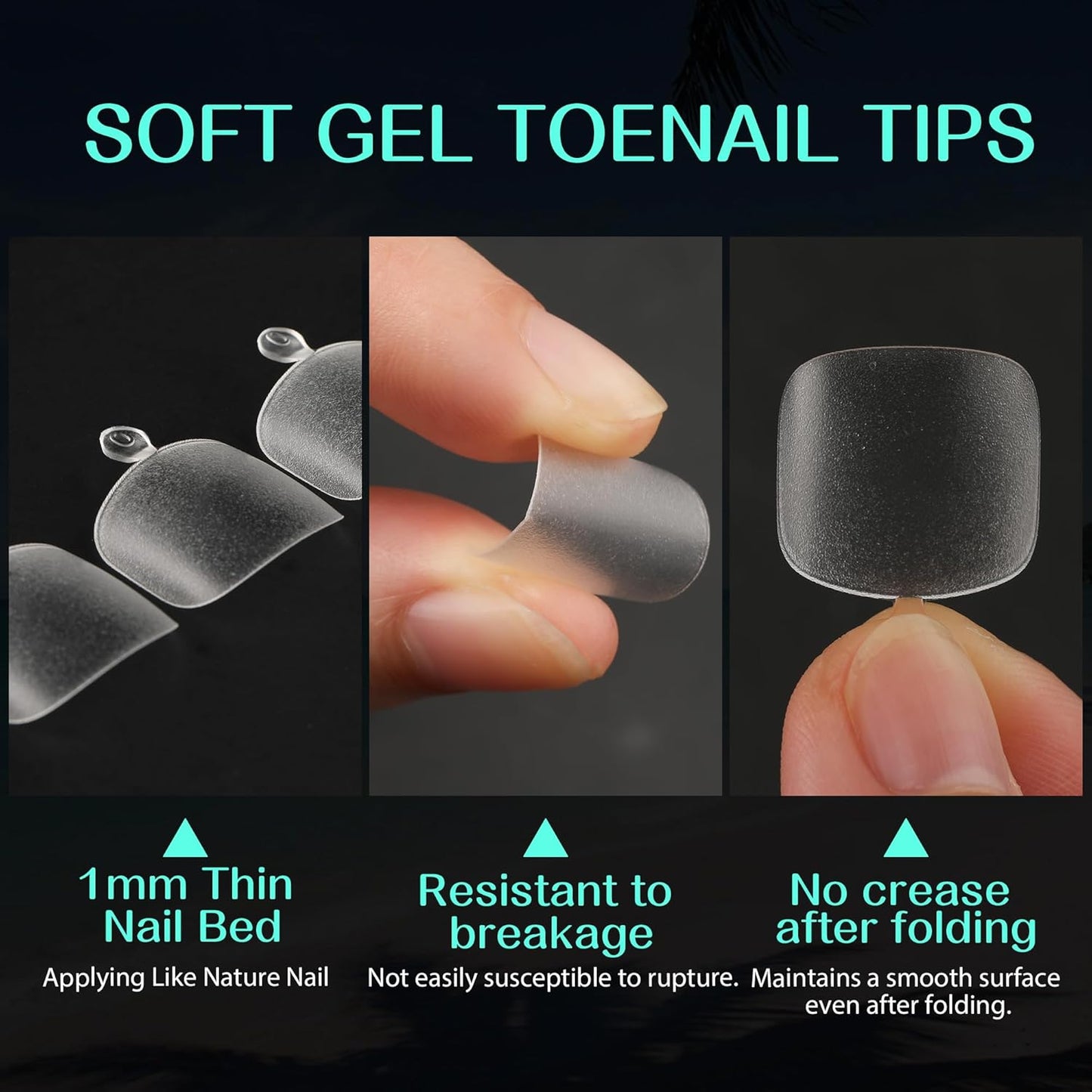 UNA GELLA Toe Nail Tips 216Pcs Short Square False Soft Gel Full Cover Fake Toe Nails Matte Toe Nails 12 Sizes Pre-Shape Fake Toenails Gel Toe Nail Tips for Nail Extension Home DIY Nail Salon-Velvo Beauty
