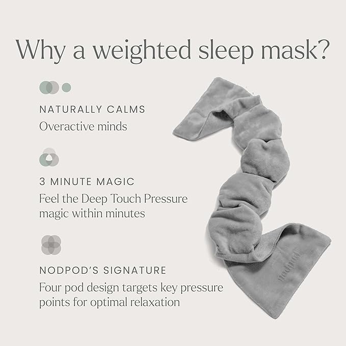 Nodpod Gentle Pressure Sleep Mask | Patented Light Blocking Design for Sleeping, Traveling & Relaxation - Elephant Gray-Velvo Beauty