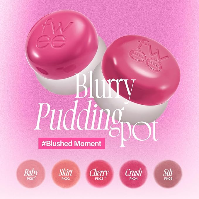 Lip&Cheek Blurry Pudding Pot | Blushed Moment - Crush | Makeup Blush, Buildable Lightweight, Multi-Use Soft Matte Finish | 5g-Velvo Beauty