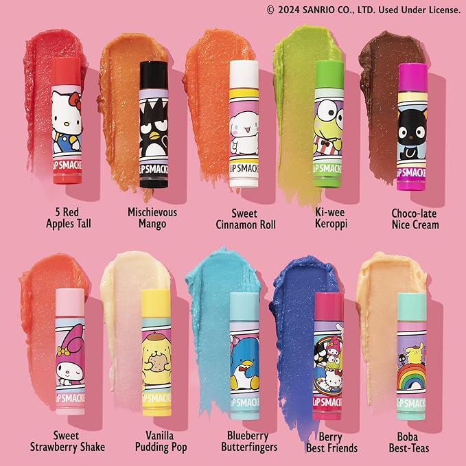 Lip Smacker Sanrio Hello Kitty & Friends Pack - 10 Moisturizing Lip Balms, Clear Matte, Hydrating & Protecting - Cruelty-Free-Hello Kitty-Velvo Beauty
