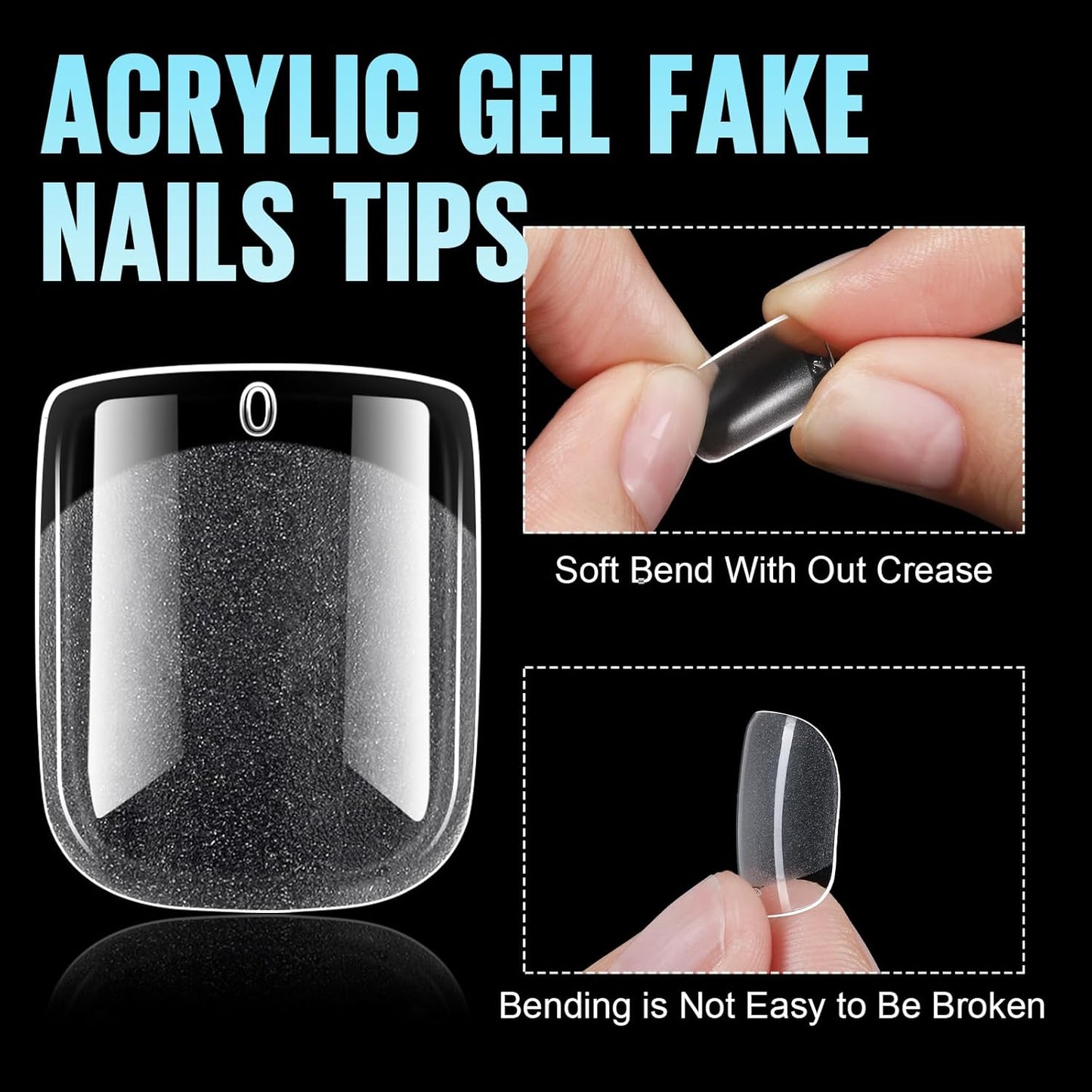 TOMICCA Extra Short Square Fake Nail Tips, Half Matte Acrylic Gel Nail Tips, 360Pcs Full Cover Pre Shaped 12 Sizes Fake Nails for Beginner and Professional DIY Nail Salon-Velvo Beauty