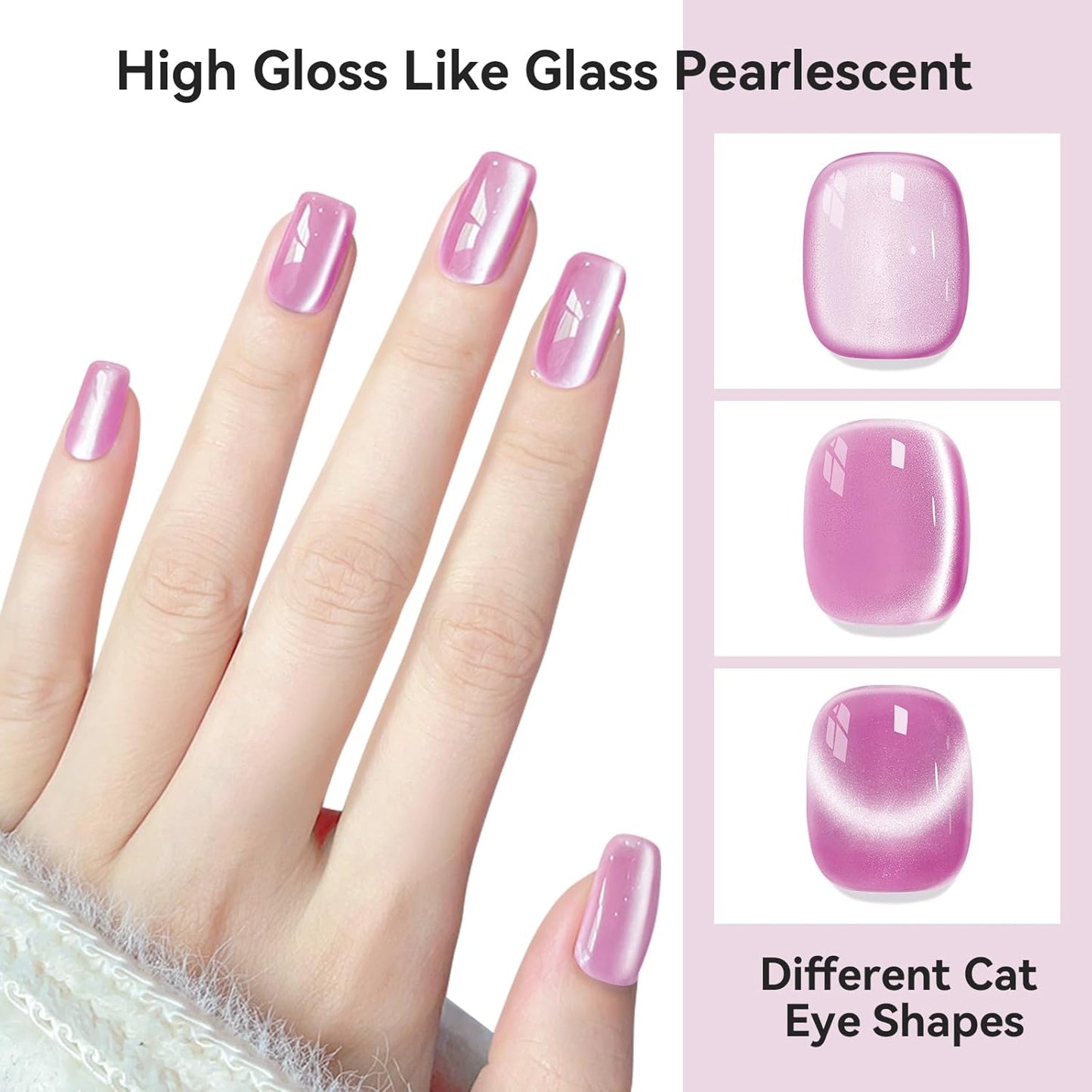 Cat Eye Gel Polish Moonlight 12ML, Magnetic Cateye Shiny Holographic Nail Polish for Nail Art 1PCS-Velvo Beauty