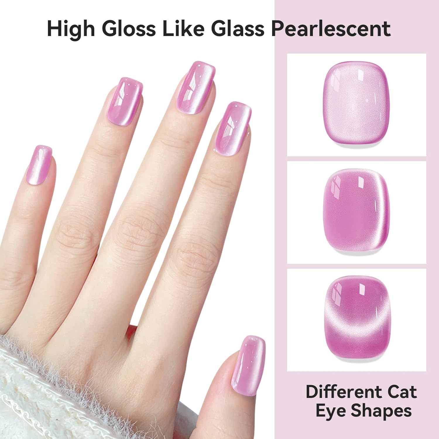 Cat Eye Gel Polish Moonlight 12ML, Magnetic Cateye Shiny Holographic Nail Polish for Nail Art 1PCS-Velvo Beauty