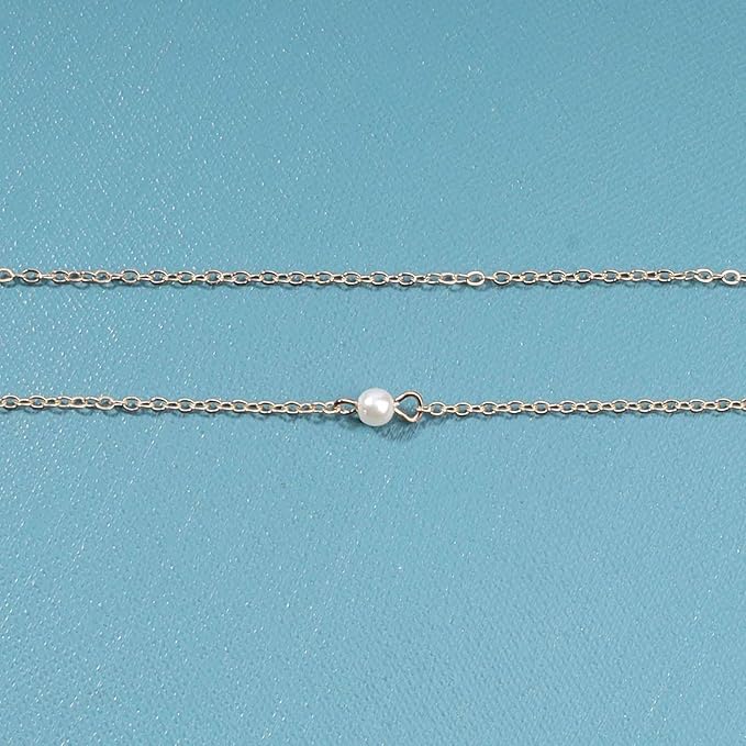 Boho Layered Pearl Choker Necklace Gold Pearl Pendant Necklace Tiny Dot Layering Necklace Vintage Necklace Chain Jewelry for Women and Girls Gifts-Velvo Beauty