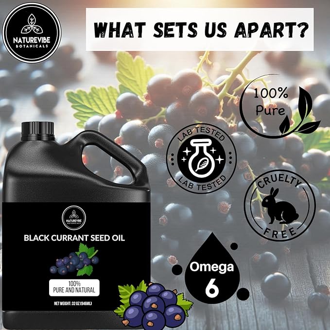 Naturevibe Botanicals Black Currant Oil 32 Ounces | 100% Pure and Natural | Great for Skin Care and Hair Care-Velvo Beauty