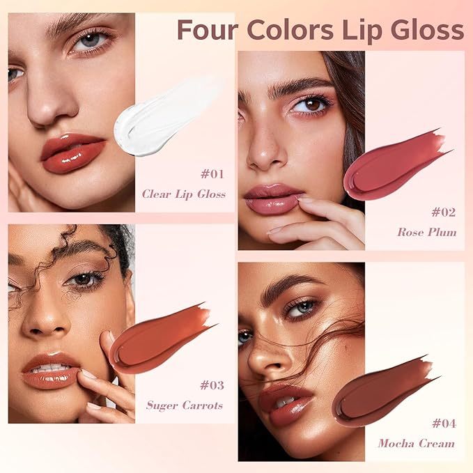 3 Pcs Cosmetic Sets 12 colors 4-Function cosmetic stick +Nonstick Raincoat Lip Gloss（3 colors+Clear Lip Gloss）+Liquid Eyeshadow in Four Colors Sets Waterproof-Velvo Beauty