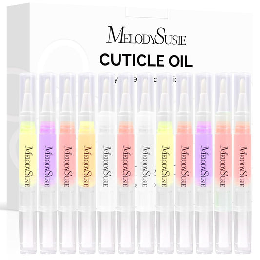 MelodySusie 12Pcs Cuticle Oil Pen Set,Nail Moisturizing Cuticle Oil Enriched with Vitamin E,Softens and Repairs cuticles,Nail Strengthener,Protects Damaged Skin,Thin Nails-Velvo Beauty