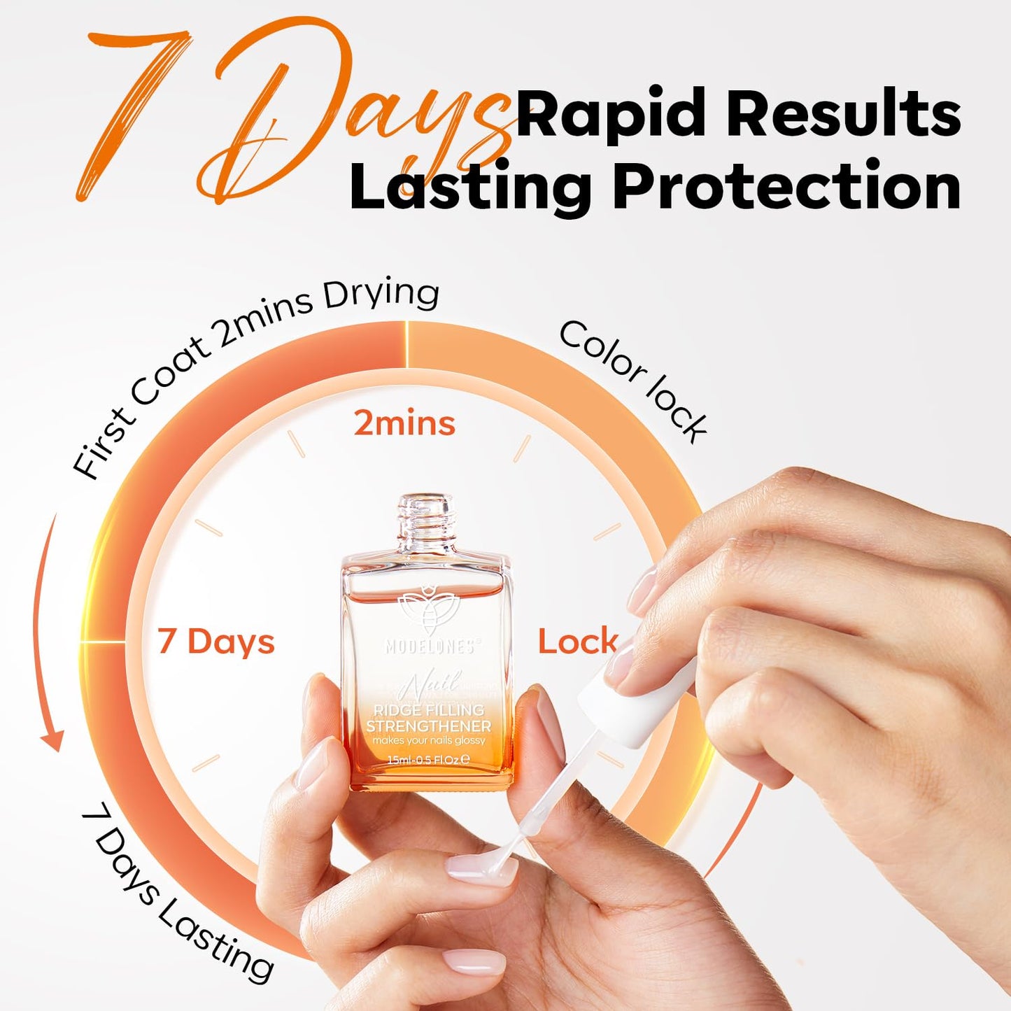 modelones Nail Strengthener Clear Nail Polish Repair for Damaged Nail Hardener Extra Strong and Growth Crystal Clear 15ml-Velvo Beauty