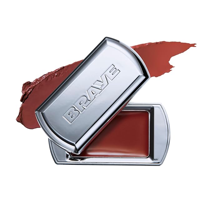 BRAYE Lipsleek Lip Balm, Monochromatic Cream Blush 2-in-1 Face Makeup, Hydrating & Mood Buildable, Vegan + Cruelty-Free Glow for Cheeks l 08 Roughly-Velvo Beauty