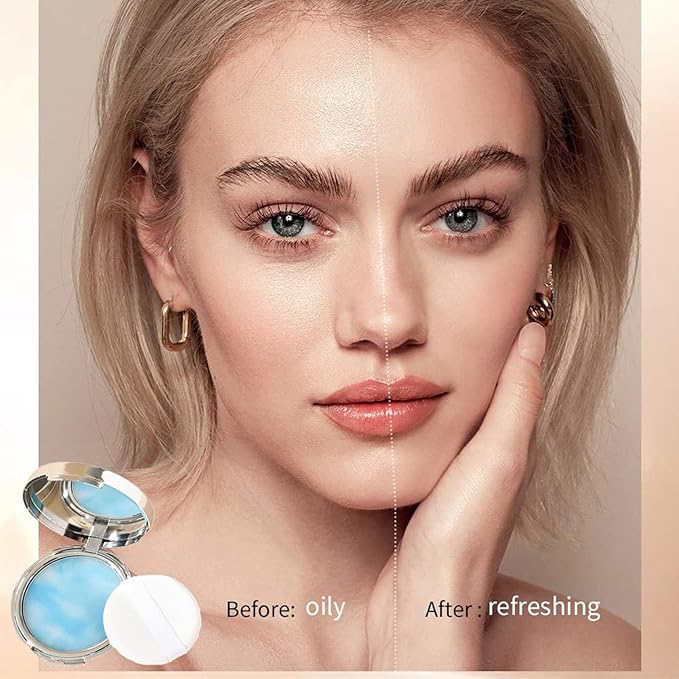 Oil Control Face Pressed Powder,Jelly Pressed Powder Face Makeup Setting Powder,Reduce Pores and Fine Lines Flawless Matte Long Lasting Finishing Lightweight Waterproof Face Cosmetics-Velvo Beauty
