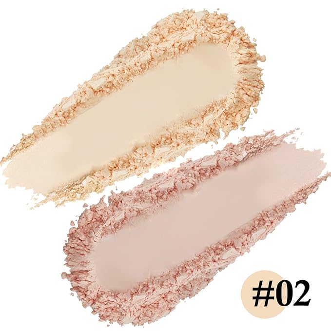 Boobeen Pressed Powder, Light Shade, Long-Lasting Matte Finish, Flawless Lightweight Makeup, 2 Layers Setting Powder Foundation, Compact with Mirror and Puff-Velvo Beauty