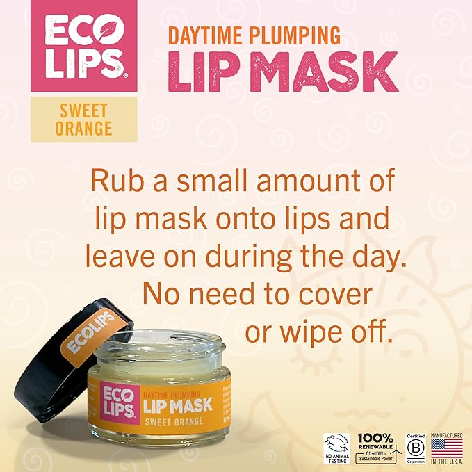 Eco Lips Daily Plumping Lip Mask with Hyaluronic Acid + Organic Vanilla Bean Sugar Lip Scrub 2-pack by Eco Lips 100% Natural. Made in USA-Velvo Beauty