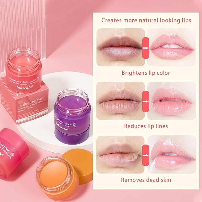 2 Pcs Lip Sleeping Mask, Lip Mask Overnight Hydrate Repair Sleeping Lip Mask, Moisturizing Lip Balm Lip Care Anti Dry Cracked Lip Cream, Lip Scrubs Exfoliator Reduce Lip Lines-Velvo Beauty