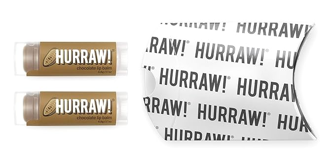 Hurraw! Chocolate Lip Balm, 2 Pack: Organic, Certified Vegan, Cruelty and Gluten Free. Non-GMO, 100% Natural Ingredients. Bee, Shea, Soy and Palm Free. Made in USA-Velvo Beauty